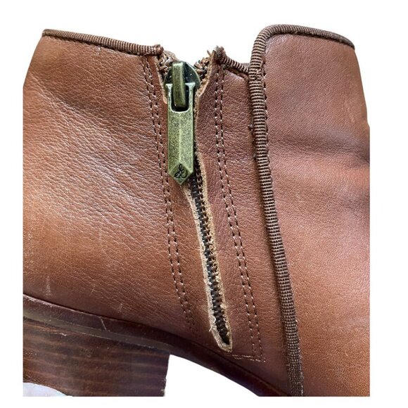 Sam Edelman Petty Leather side zip ankle bootie women’s size 7 brown - Picture 10 of 12